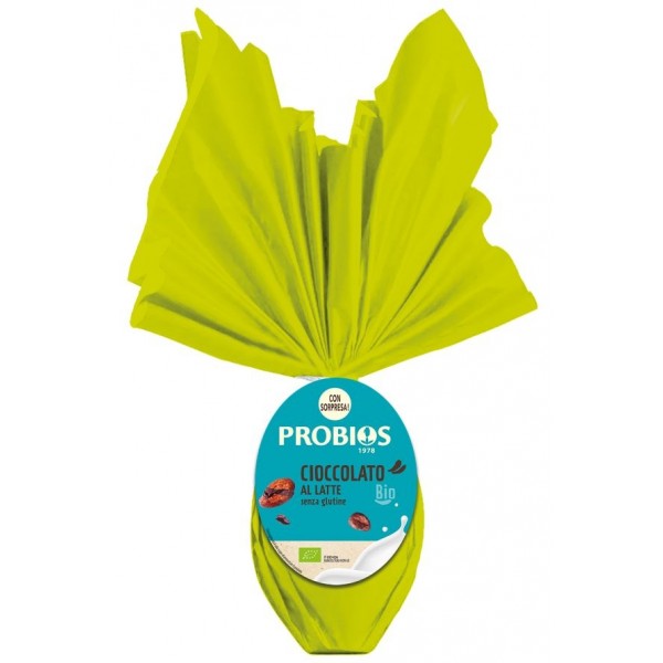 Uovo di Pasqua senza glutine bio con cioccolato al latte 200g Probios