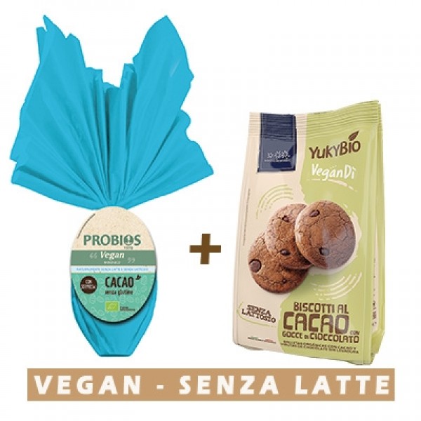Uovo di Pasqua Vegan + Biscotti al Cacao con Gocce di Cioccolato