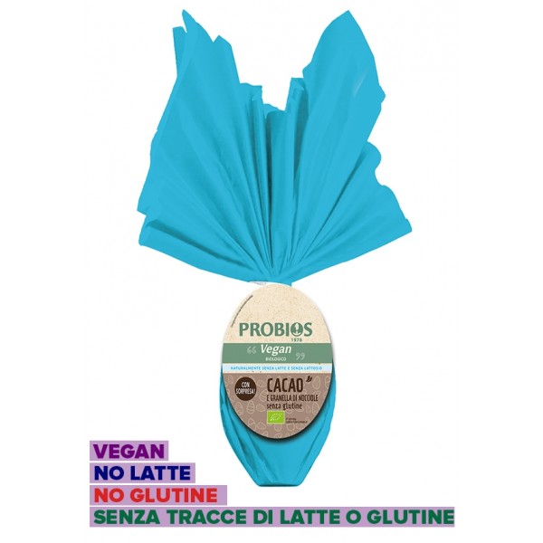 Uovo di pasqua vegan con granella di nocciole