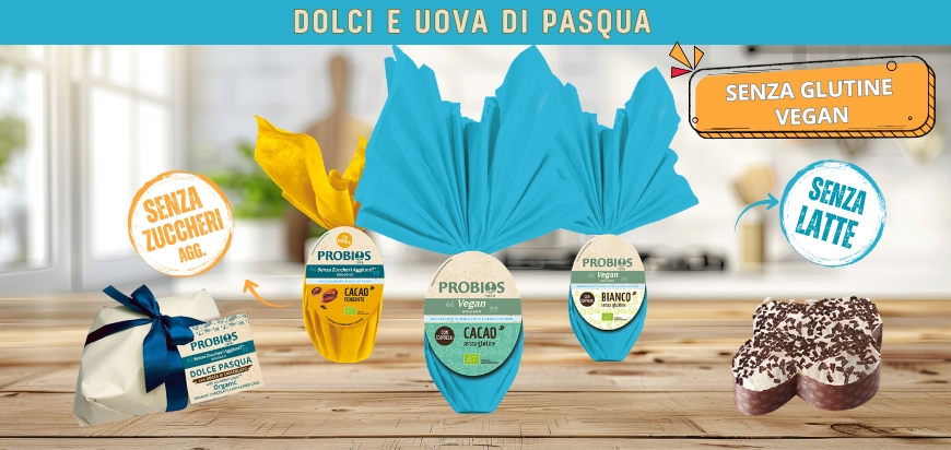 Uova e dolci di pasqua senza latte vegan